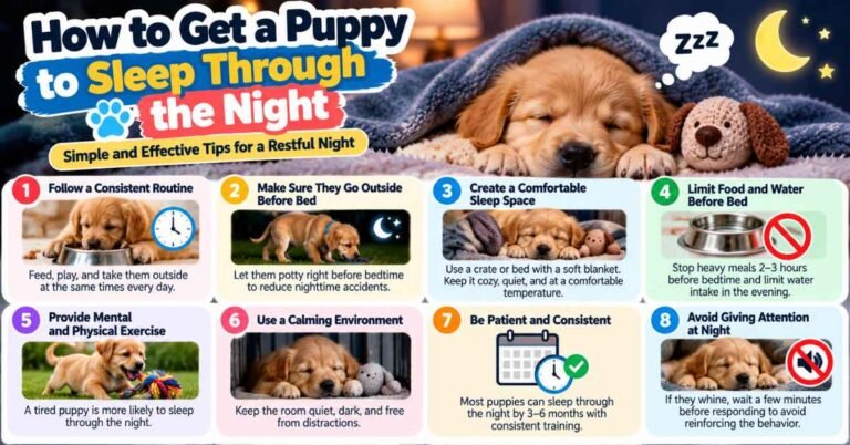 how to get a puppy to sleep through the night