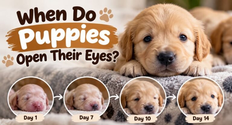 when do puppies open their eyes